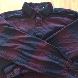 Five Four Button Down Maroon & Navy, Size Large